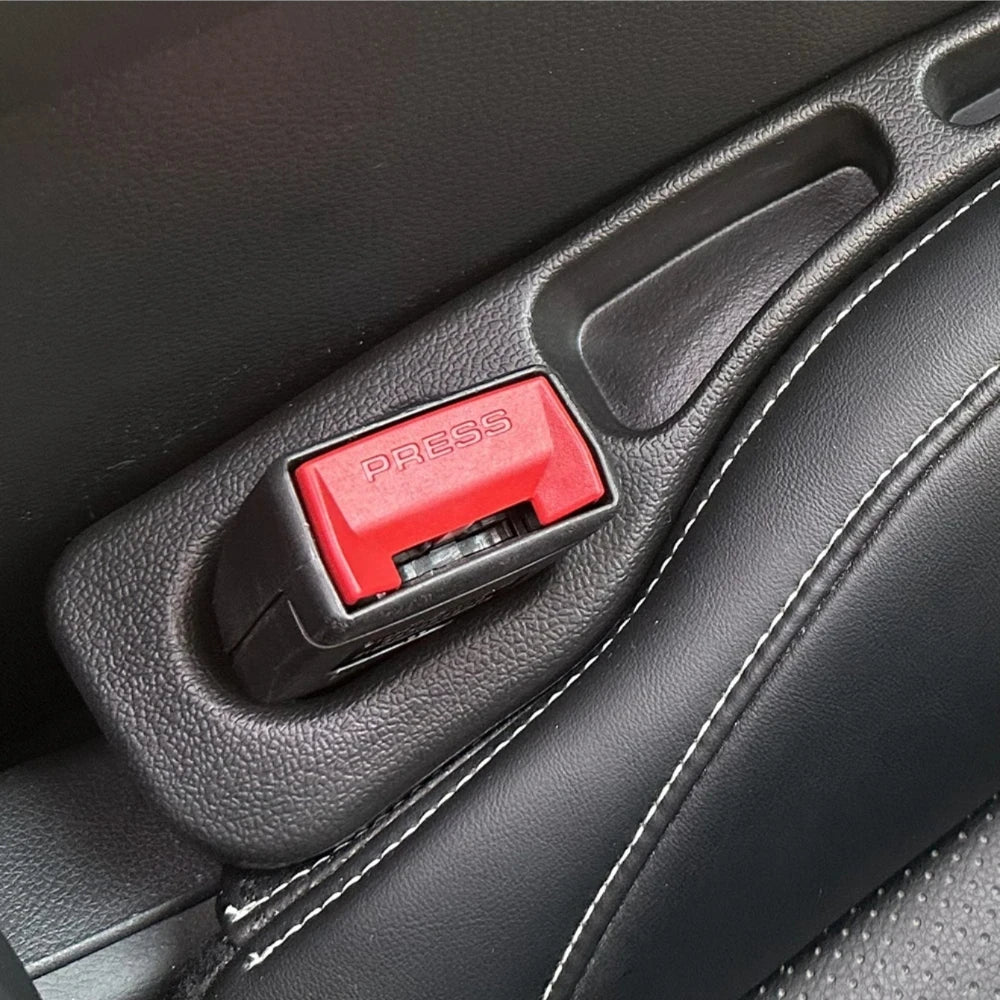 Flexible car seat-gap organizer