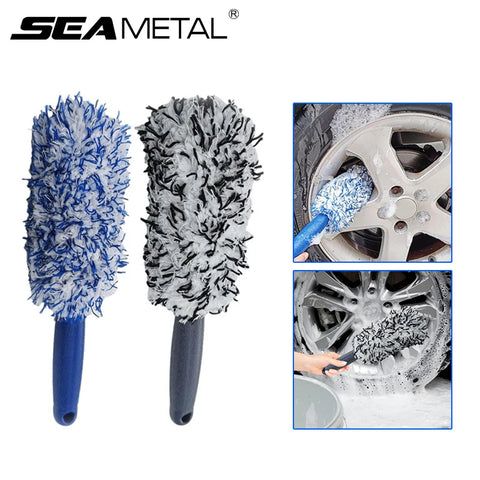 Wheel and rim detailing brush