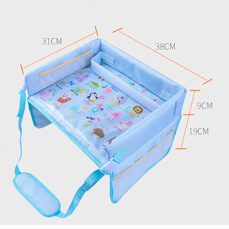 Back-seat tray with phone holder