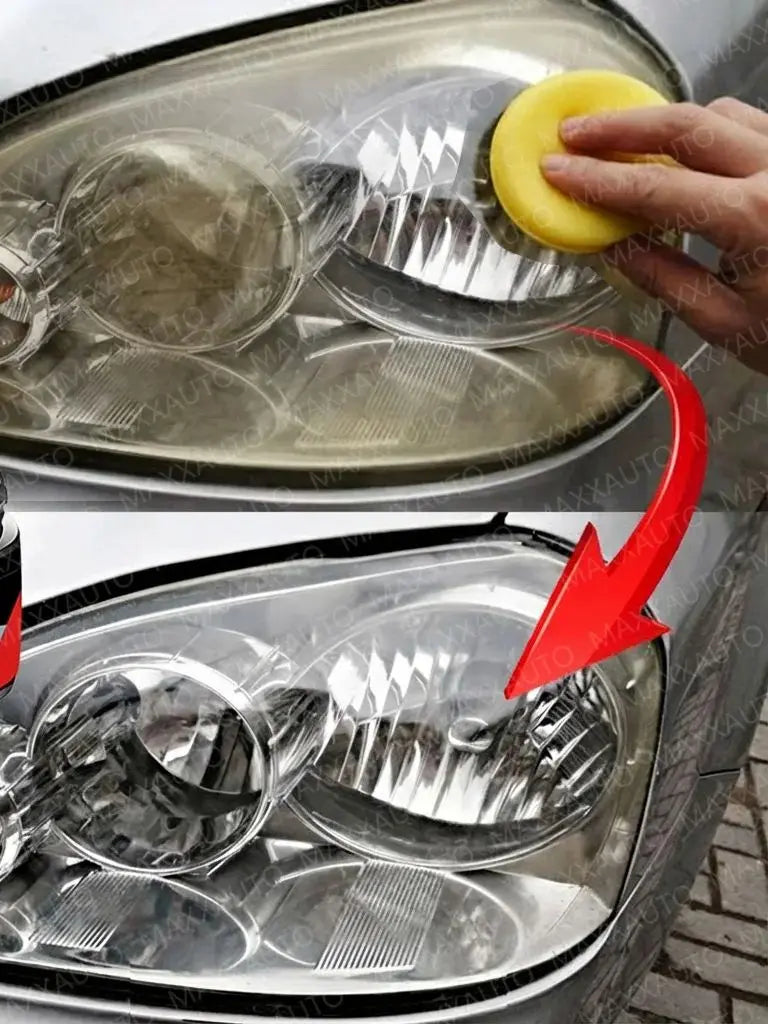 Applying headlight polish