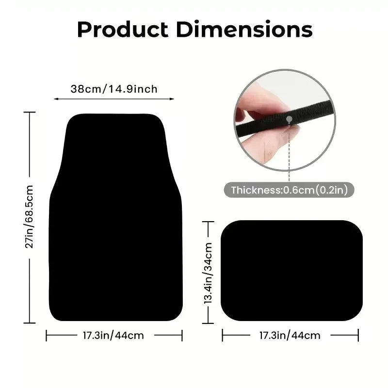 Black universal car floor mat