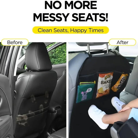 Back-seat organizer with multiple storage compartments