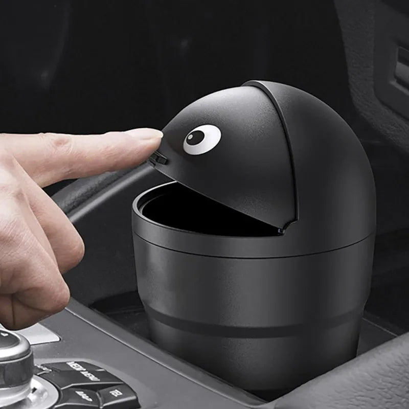 Compact vehicle interior trash container