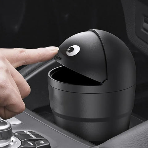 Compact vehicle interior trash container