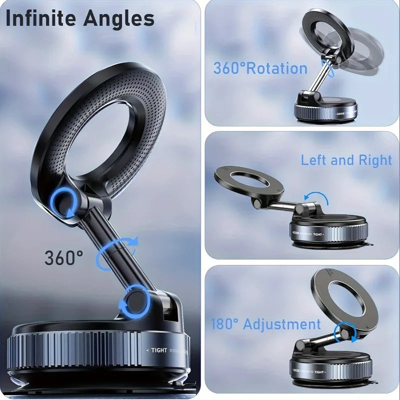 Magnetic phone holder mounted in a car