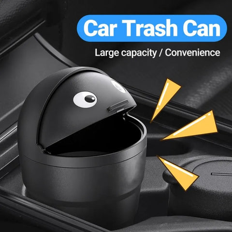 Small covered car trash can