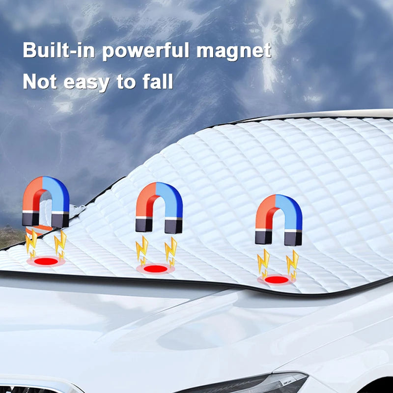 Seasonal windshield cover installation